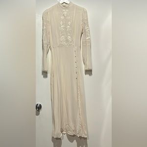 Vintage Reformation Adelia Ivory Cream Long Sleeve Maxi Dress size 2- worn once